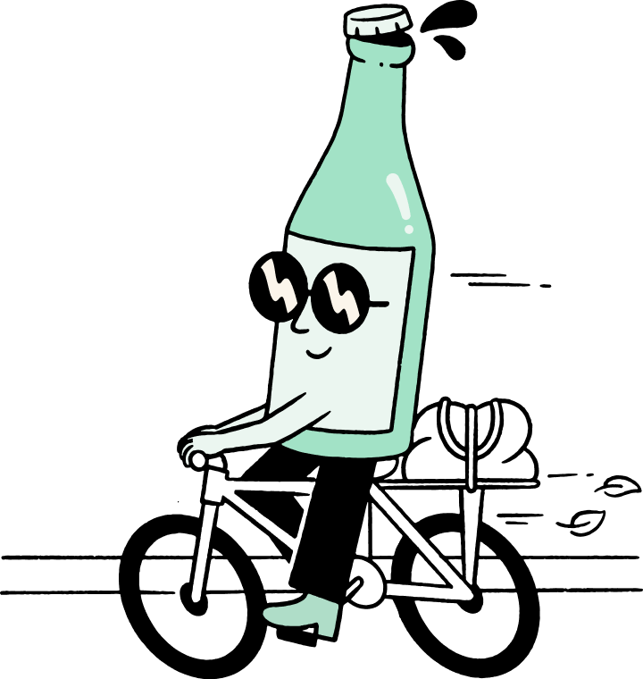 SODA bottle bike illustration
